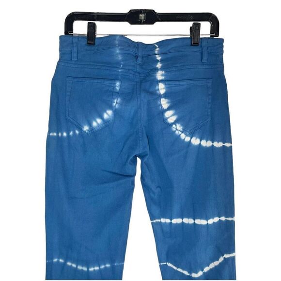 Catherine Malandrino Women Size 10 Blue White Printed Straight Jeans Mid Rise Ti - Picture 8 of 9